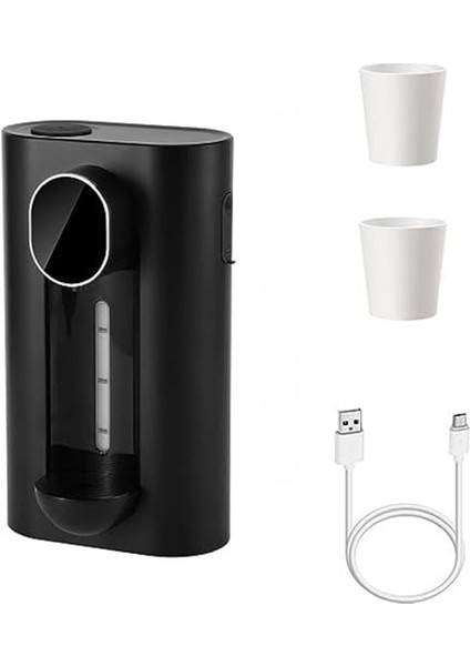 Banyo Için Otomatik Ağız Suyu Dispenseri 18 Oz Duvara Monte Akıllı Ağız Suyu Dispenseri 2 Tekrar Kullanılabilir Bardak Siyah (Yurt Dışından)