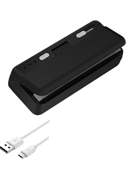 Mini Poşet Kapatma Makinesi, USB Şarjlı Patates Cipsi Poşetleri Isı Kapatma Makinesi, Kapatma Makinesi, Atıştırmalık Plastik Poşetleri Isı Kapatma ve Kesme Makinesi Siyah (Yurt Dışından)