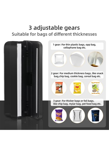 Mini Poşet Kapatma Makinesi, USB Şarjlı Patates Cipsi Poşetleri Isı Kapatma Makinesi, Kapatma Makinesi, Atıştırmalık Plastik Poşetleri Isı Kapatma ve Kesme Makinesi Siyah (Yurt Dışından) modelleri