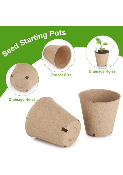 130 Adet Organik Turba Saksısı, 3,15 Inç Fidanlık Saksısı, Drenaj Delikli Yuvarlak Bitki Fide Saksıları, Tohum Başlatma Başlatıcısı (Yurt Dışından) modelleri