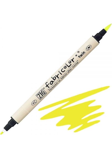 Fabricolor Twin Çift Uçlu Kumaş Tekstil Boyama Kalemi Fluorescent Yellow