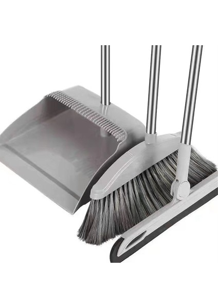 Faraş Süpürge Seti Zemin Sileceği Ev Temizliği Uzun Saplı Temizlik Seti Lobi Ev Mutfak Temizliği Gri (Yurt Dışından)