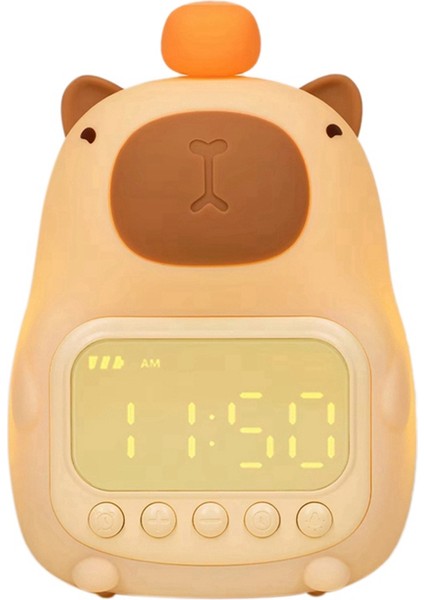 Capybara Temalı Yatak Başı LED Uyku Saati, Şarj Edilebilir Gece Lambası, Dokunmatik Kontrol - Öğrenciler ve Çocuklar Için Mükemmel Hediye (Yurt Dışından)