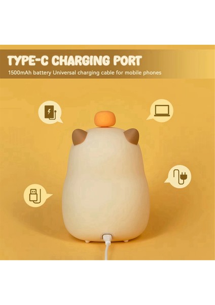 Capybara Temalı Yatak Başı LED Uyku Saati, Şarj Edilebilir Gece Lambası, Dokunmatik Kontrol - Öğrenciler ve Çocuklar Için Mükemmel Hediye (Yurt Dışından) fırsatları