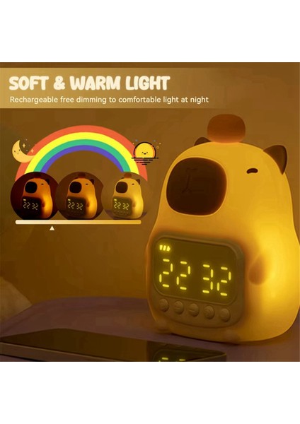 Capybara Temalı Yatak Başı LED Uyku Saati, Şarj Edilebilir Gece Lambası, Dokunmatik Kontrol - Öğrenciler ve Çocuklar Için Mükemmel Hediye (Yurt Dışından) indirimleri