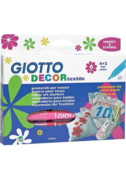 Decor Textile Kumaş Boyama Kalemi Seti 6 Renk