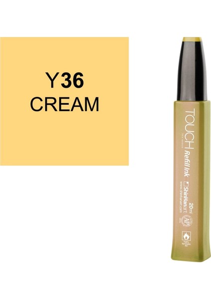 Touch Twin Marker Refill Alcohol Ink Alkol Bazlı Mürekkep 20 Ml. Y36 Cream