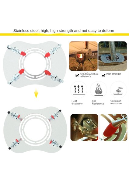 Çadır Sobası Jack Kamp Odun Soba Borusu Yalıtımı Alev Koruma Plakası Sıcak Çadır Için Baca Delikli Soba Jakı (Yurt Dışından) modelleri