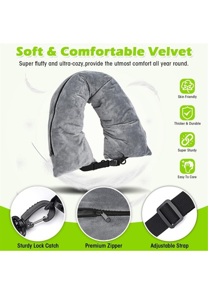 Seyahat Boyun Yastığı Giysilerle Doldurulabilen, Seyahat Için Doldurulabilen Boyun Yastığı, Ekstra Depolama Alanı Olan Gri Doldurulabilir Boyun Yastığı (Yurt Dışından) indirimleri