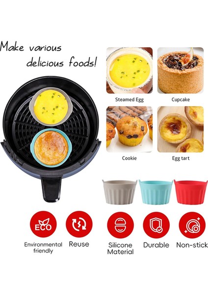 Silikon Hava Fritöz Kalıbı, Yağsız Fritöz Tepsisi, Muffin Kupası Kalıbı, Fırın Kek Kalıbı, Yumurta Tart Kalıbı, Hava Fritöz Aksesuarları (Yurt Dışından) modelleri