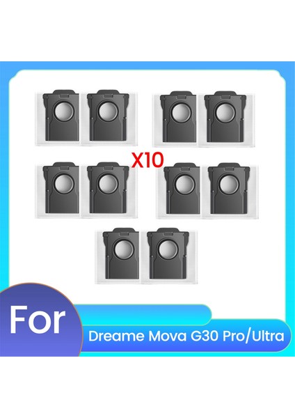 Dreame Mova G30PRO/ULTRA Için 10 Adet Vakum Toz Torbası Yedek Parçalar Verimli Ev Temizliği Yedek Parçaları (Yurt Dışından)