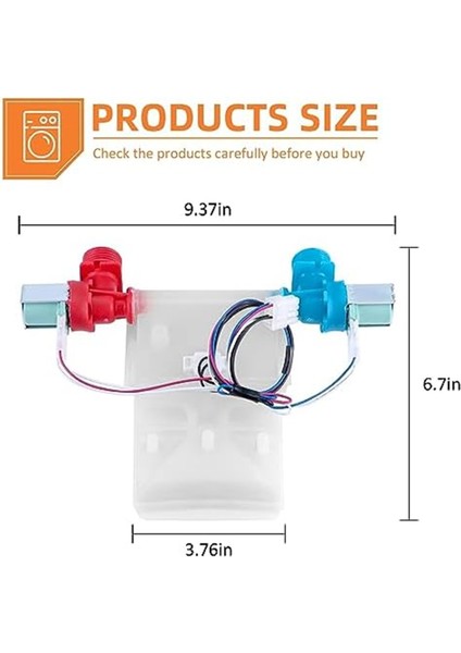 W11210459 W10869799 Whirlpool May-Tag Ken-More Ama-Na Için Çamaşır Makinesi Su Giriş Vanası (2 Adet) (Yurt Dışından) fiyatları