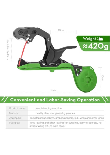 Bitki Bağlama Makinesi, Bitki Asma Bağlama Bandı Makinesi, Domates, Sebze Bahçesi Için 10000 Adet Zımba ve 10 Rulo Bant (Yurt Dışından) indirimleri