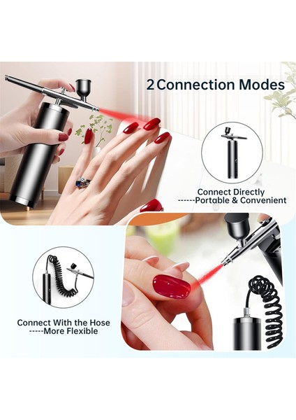 Airbrush Seti Taşınabilir Airbrush Kompresörlü El Airbrush Seti Dövme/manikür Gibi Karmaşık Görevler Için Ideal (Yurt Dışından) fiyatları