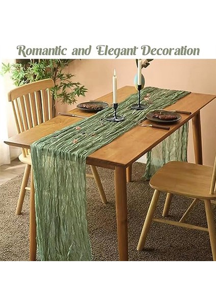 Adet Tül Masa Örtüsü Avrupa Dekoratif Fırfırlı Masa Koşucuları Düğün Partisi Masa Süslemeleri Için (Açık Yeşil) (Yurt Dışından) modelleri