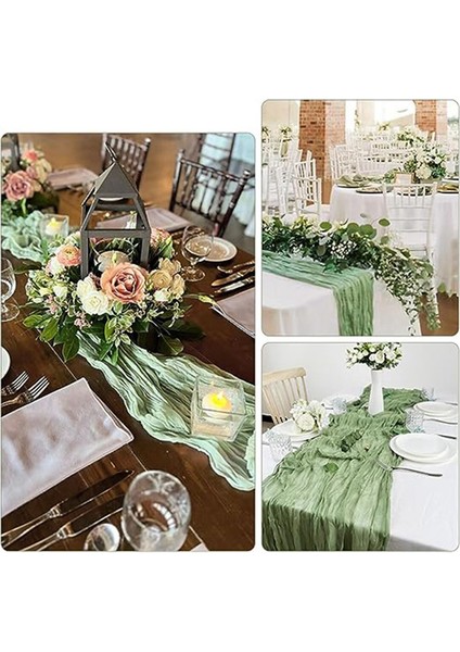 Adet Tül Masa Örtüsü Avrupa Dekoratif Fırfırlı Masa Koşucuları Düğün Partisi Masa Süslemeleri Için (Açık Yeşil) (Yurt Dışından) fırsatları