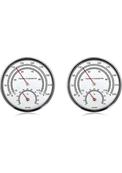 Sauna Aksesuarları Sauna Termometresi Fahrenheit 2'si 1 Arada Metal Sauna Termometresi ve Asma Delikli Higrometre (Yurt Dışından)