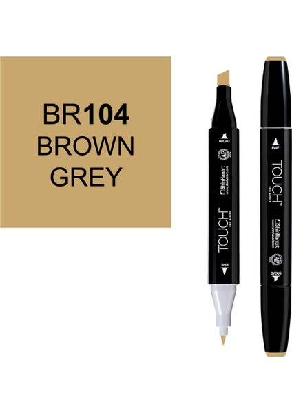 Touch Twin Marker Çizim Kalemi BR104 Brown Grey