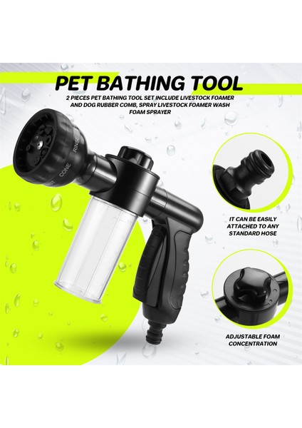 2 Parçalı Evcil Hayvan Banyo Seti, Hayvan Köpürtücü ve Köpek Kauçuk Tarak, Sprey Hayvan Köpürtücü Yı Köpüğü Püskürtücüsü Içerir (Yurt Dışından) fırsatları