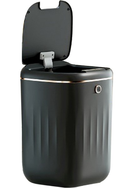 Akıllı Çöp Kutusu Otomatik Sensörlü Çöp Kutusu Kapasiteli Indüksiyonlu Çöp Kutusu Mutfak Banyo Siyah (Yurt Dışından)
