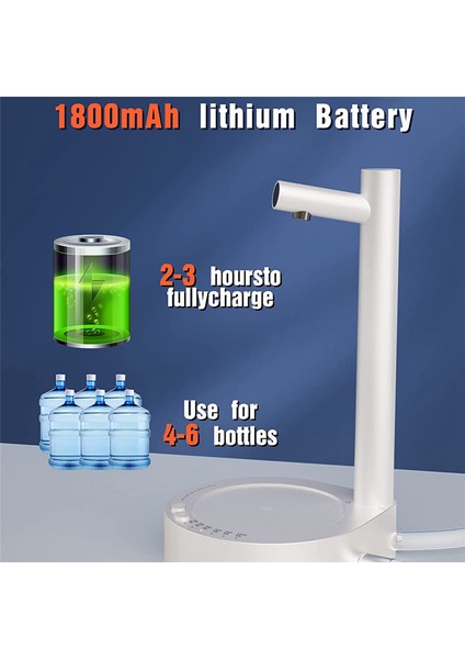 Elektrikli Su Galon Pompası Otomatik Su Şişesi Pompası Dağıtıcısı Masaüstü Şarj Edilebilir Su Pompası Dağıtıcısı Standlı A (Yurt Dışından) modelleri