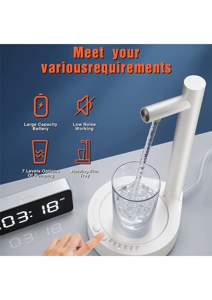 Elektrikli Su Galon Pompası Otomatik Su Şişesi Pompası Dağıtıcısı Masaüstü Şarj Edilebilir Su Pompası Dağıtıcısı Standlı A (Yurt Dışından) indirimleri