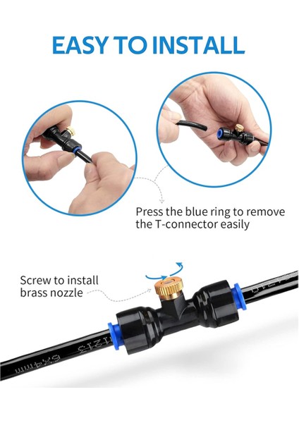 Açık Hava Soğutma Sistemleri Için 20'li Pirinç Sisleme Nozulu ve 5'li Sisleme Nozulu T Parçaları, 1/4 Inç Sisleme Nozulu (Yurt Dışından) indirimleri