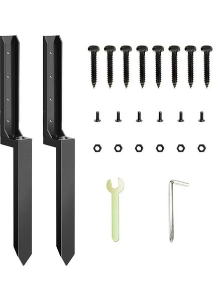 Çit Tamir Takımı 2x Kalınlaştırılmış Metal Çit Destek Kazıkları Sağlam Zemin Çivisi Hızlı Düzeltme Direk Sabitleyici Eğimli Onarım Için (Yurt Dışından)
