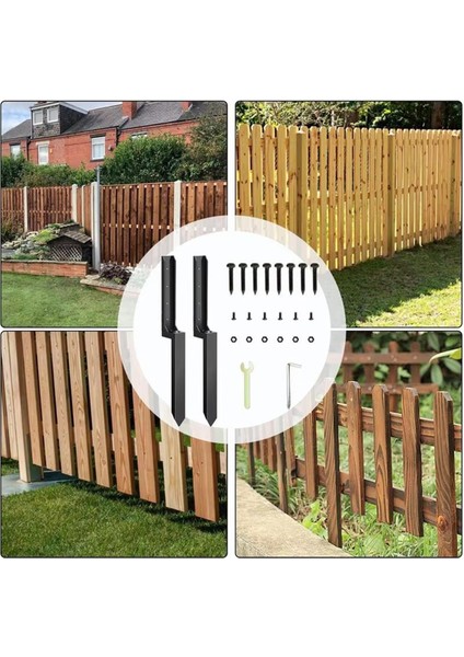 Çit Tamir Takımı 2x Kalınlaştırılmış Metal Çit Destek Kazıkları Sağlam Zemin Çivisi Hızlı Düzeltme Direk Sabitleyici Eğimli Onarım Için (Yurt Dışından) fırsatları