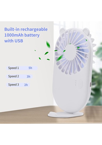 Elde Taşınabilir Mini USB Fan, Tutucu ile Şarj Edilebilir Taşınabilir USB Cep Fanı, Çocuklar Için Uygun 3 Hız Ayarlanabilir Tasarım (Yurt Dışından) fiyatları