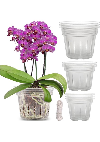 9'lu Paket Şeffaf Saksı, Yeniden Saksılama Için Delikli, Her Birinden 3 Adet, 4,8, 5,7 ve 6,4 Inç, Plastik Çiçek Saksısı, Iç Mekan, Dış Mekan (Yurt Dışından)