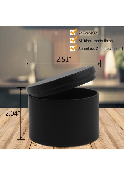 4 Oz Mum Kutuları 24 Adet, Kendin Yap Mum Yapımı Için Kapaklı Boş Mum Kutuları, Mum Yapımı Için Mum Kavanozları Siyah (Yurt Dışından) indirimleri