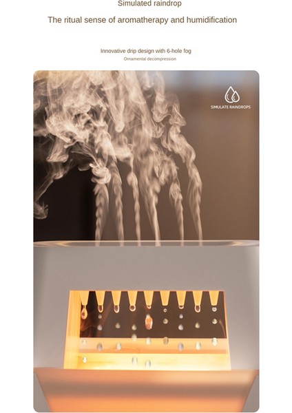 Yağmur Damlası Hava Nemlendirici Esansiyel Yağ Difüzörü LED Lamba Uzaktan Kumandalı Yağmur Bulutu Aromaterapi Difüzörü 300ML Ab Fişi (Yurt Dışından)