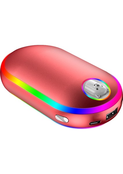 10000MAH USB Şarj Edilebilir Elektrikli El Isıtıcısı Kış Çift Taraflı Isıtma Mini Uzun Ömürlü Cep Powerbank 4'ü 1 Arada (Yurt Dışından)