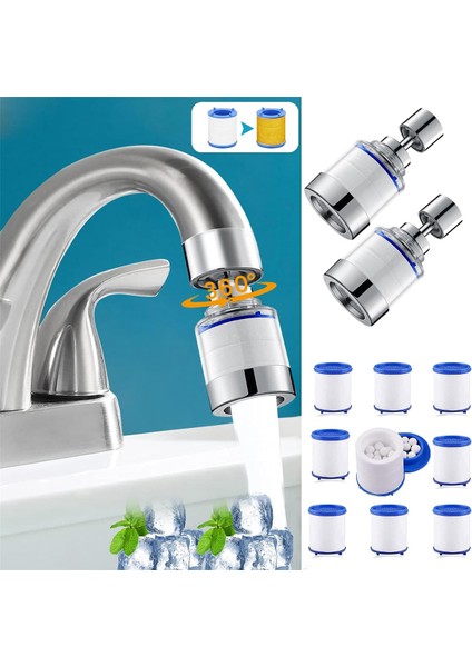 Banyo Lavabo Filtresi, Musluk 360 Derece Dönebilen Filtre Arıtıcı Mutfak Musluğu Filtrasyonu Kloru Giderir 2 Adet (Yurt Dışından) fiyatları