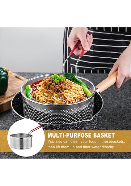 Kızartma Sepeti Paslanmaz Çelik Makarna Sepeti Uzun Saplı Sepet Yuvarlak Gıda Filtre Sepeti Mutfak Eşyaları Çapı Yaklaşık 16 cm (Yurt Dışından) fırsatları