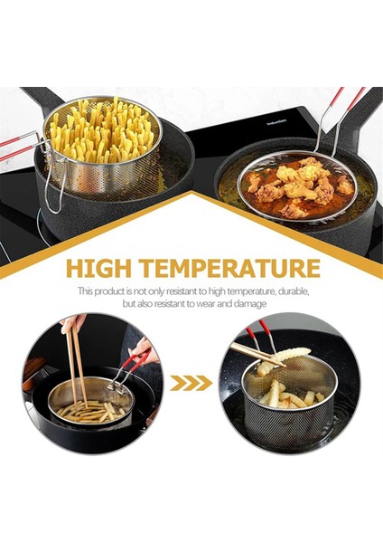 Kızartma Sepeti Paslanmaz Çelik Makarna Sepeti Uzun Saplı Sepet Yuvarlak Gıda Filtre Sepeti Mutfak Eşyaları Çapı Yaklaşık 16 cm (Yurt Dışından) indirimleri