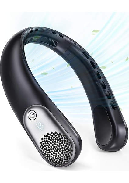 Soğuk Hava Üfleyen Taşınabilir Boyun Fanları, 3 Hız Ayarı, Giyilebilir Kanatsız Boyun Fanı, 360° Kişisel Fan Boyun Soğutucu (Yurt Dışından)