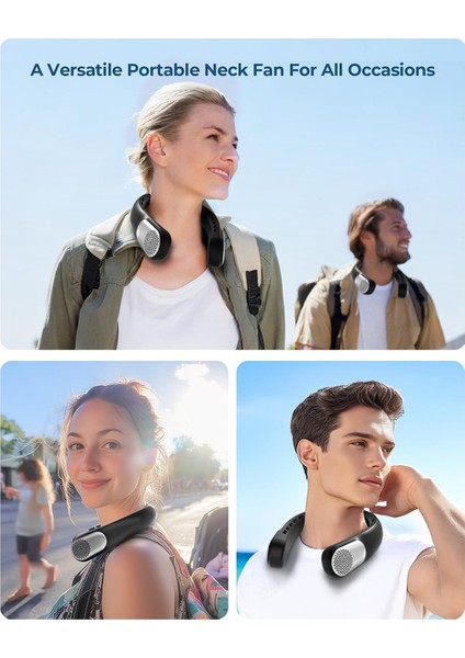 Soğuk Hava Üfleyen Taşınabilir Boyun Fanları, 3 Hız Ayarı, Giyilebilir Kanatsız Boyun Fanı, 360° Kişisel Fan Boyun Soğutucu (Yurt Dışından) indirimleri
