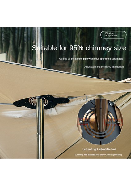 Hıkeman Sıcak Çadır Soba Jakı Baca Deliği Korumalı Yüksek Alev Geciktiricili Yürüyüş, Açık Hava Yangına Dayanıklı Çadırlar ve Şömineler Için (Yurt Dışından)
