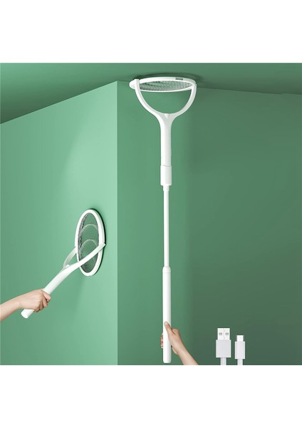 Döner Başlıklı Şarj Edilebilir Elektrikli Sinek Öldürücü Zapper Iç Mekan Zapper Meyve Sineği 1 Adet Teleskopik Uzatma Çubuğu ile (Yurt Dışından) indirimleri
