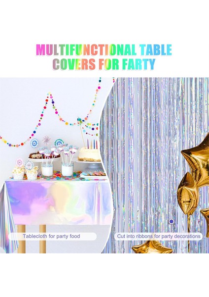 10'lu Paket Renkli Lazer Masa Örtüsü, Holografik Masa Örtüsü, 54 x 108 Inç Dikdörtgen Disko Masa Örtüsü, Simli Masa Örtüsü (Yurt Dışından) fırsatları