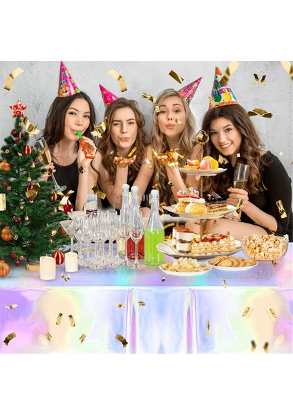 10'lu Paket Renkli Lazer Masa Örtüsü, Holografik Masa Örtüsü, 54 x 108 Inç Dikdörtgen Disko Masa Örtüsü, Simli Masa Örtüsü (Yurt Dışından) indirimleri