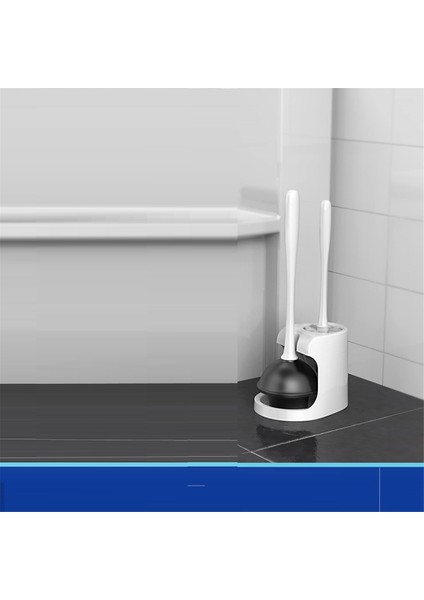 Banyo Temizliği Için Tuvalet Pompası ve Klozet Fırçası Kombinasyonu, Beyaz, 1 Set (Yurt Dışından) fırsatları