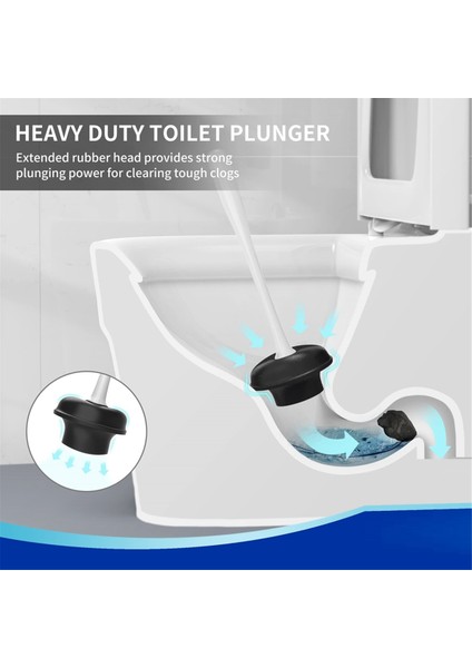 Banyo Temizliği Için Tuvalet Pompası ve Klozet Fırçası Kombinasyonu, Beyaz, 1 Set (Yurt Dışından) indirimleri