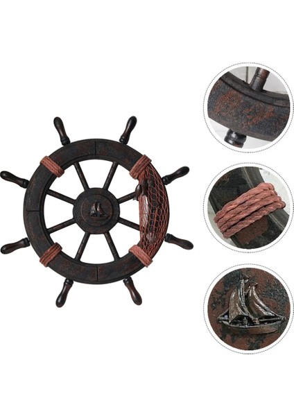 Akdeniz Tarzı Denizci Ahşap Tekne Gemi Dümeni Ahşap Dümen Modeli Dümen Ahşap Retro Gemi Dümeni Duvar Dekorasyonu (Yurt Dışından) fiyatları