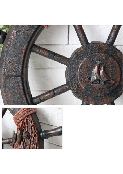 Akdeniz Tarzı Denizci Ahşap Tekne Gemi Dümeni Ahşap Dümen Modeli Dümen Ahşap Retro Gemi Dümeni Duvar Dekorasyonu (Yurt Dışından) indirimleri