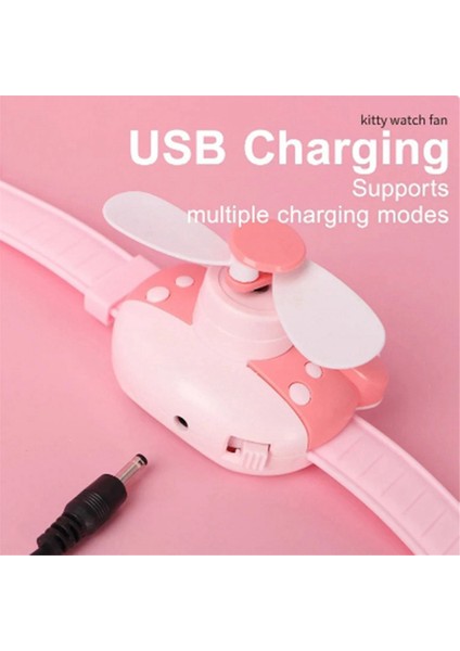 Sevimli Mini Vantilatör, Çocuklar Için Saat Tasarımı, Taşınabilir Vantilatör, Yumuşak Güvenli Güçlü Rüzgar, USB Havalandırma Şarj Edilebilir A (Yurt Dışından) modelleri