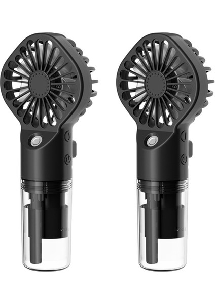 El Tipi Sprey Fanı Taşınabilir Şarj Edilebilir El Tipi Fan Sprey Nemlendirme El Tipi Küçük Fan Siyah (Yurt Dışından)