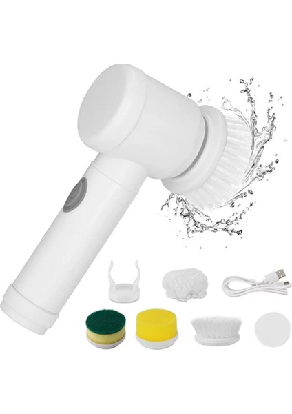 Küvet, Zemin, Fayans, Pencere, Lavabo ve Mutfak Temizliği Için 4'lü Elektrikli Temizleme Fırçası (Yurt Dışından)